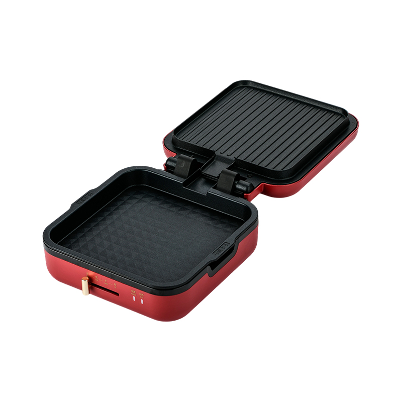 BJX-S017 Tigaie pentru grătar 24x24cm cu grătar (controlul temperaturii + mâner din lemn)