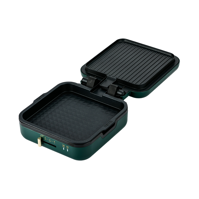 BJX-S017 Tigaie pentru grătar 24x24cm cu grătar (controlul temperaturii + mâner din lemn)