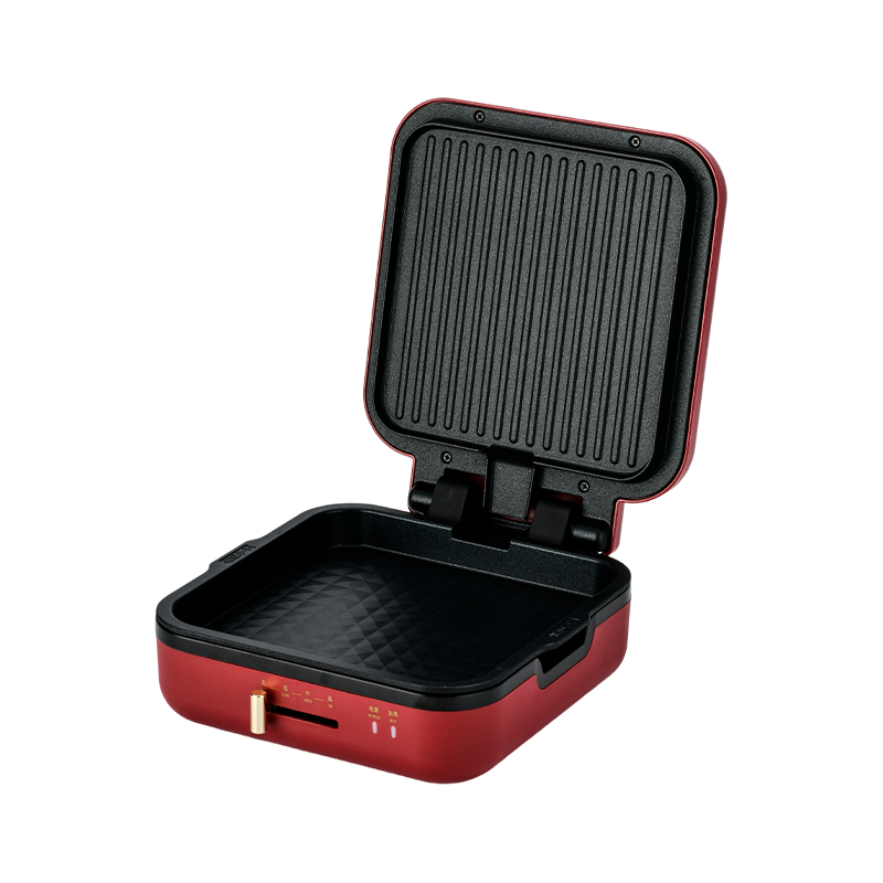 BJX-S017 Tigaie pentru grătar 24x24cm cu grătar (controlul temperaturii + mâner din lemn)