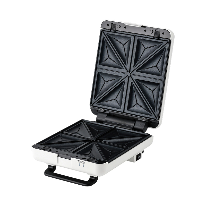 BJX-S026 Grill deschis la 180° cu 4 felii și aparat pentru sandvișuri cu control pe 3 niveluri și tavă de scurgere a uleiului